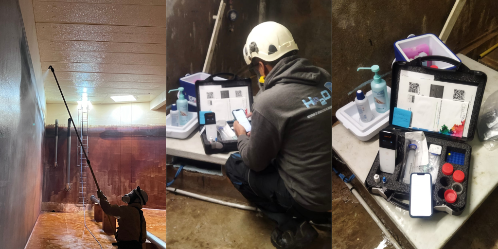 Intervention sécurisée avec nos équipes Hp2O. Réalisation d'un test ATP métrie pour remise en service immédiate et sécurisée de l'eau potable