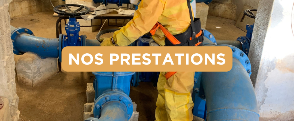 Employé de Hp2O en pleine intervention. Retrouvez tous nos services proposées par Hp2O.