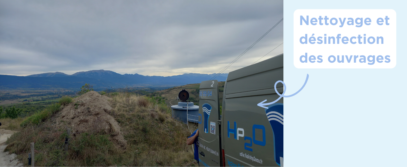 Intervention de nettoyage et de désinfection de plusieurs réservoirs dans les Pyrénées